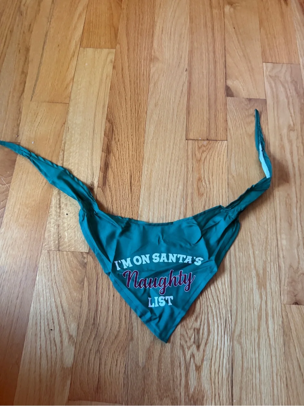 Pet Bandana green ‘ Santa’s Naughty List'